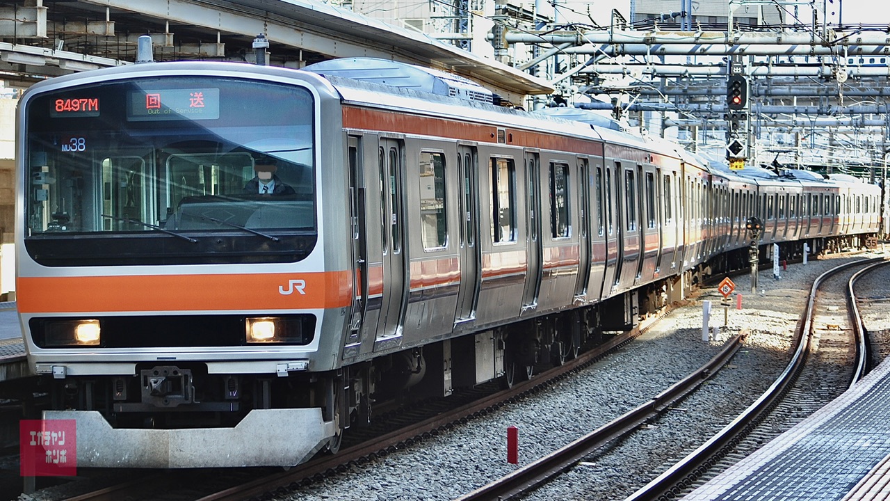 E231系ケヨMU38編成 東京出場2024 01 15 4号車の5号車寄り