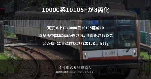 東京メトロ　副都心・有楽町線 10000形　8両